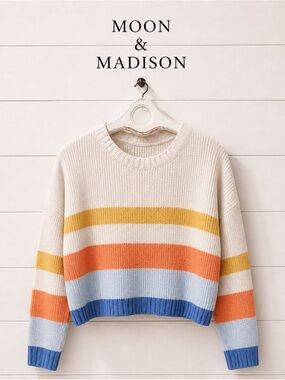 MOON & MADISON – Striped Knit Sweater (M)